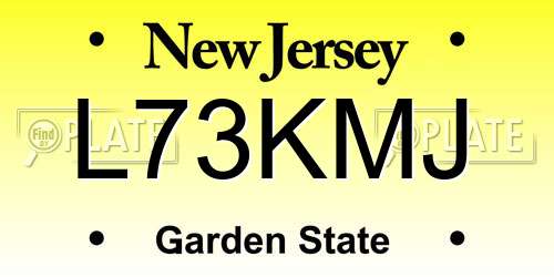 L73KMJ New Jersey License Plate