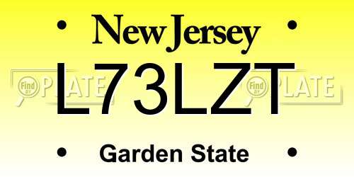 L73LZT New Jersey License Plate
