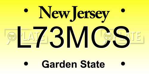 L73MCS New Jersey License Plate