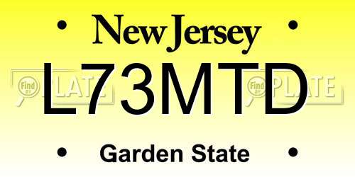 L73MTD New Jersey License Plate