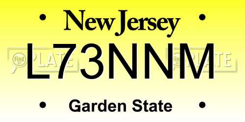 L73NNM New Jersey License Plate