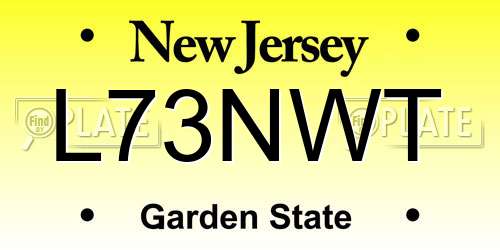 L73NWT New Jersey License Plate