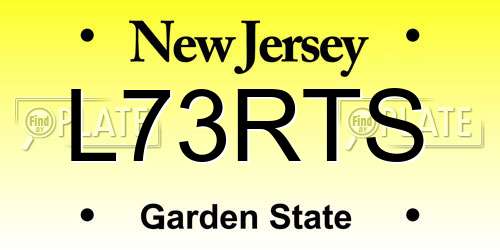L73RTS New Jersey License Plate