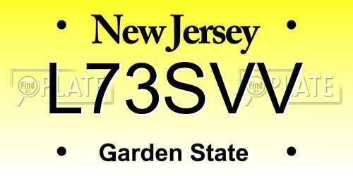 L73SVV New Jersey License Plate
