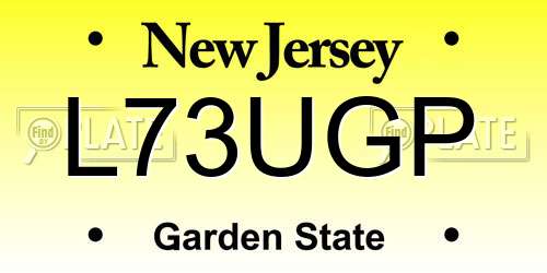 L73UGP New Jersey License Plate