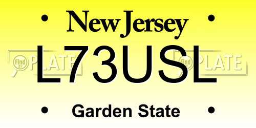 L73USL New Jersey License Plate