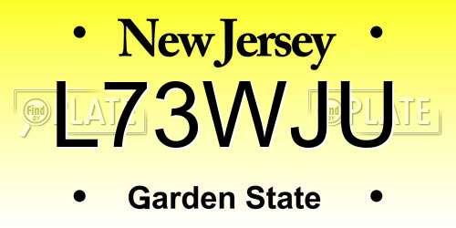 L73WJU New Jersey License Plate