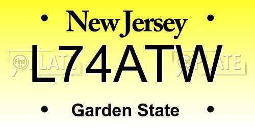 L74ATW New Jersey License Plate