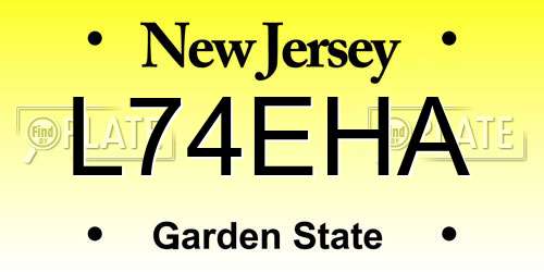 L74EHA New Jersey License Plate