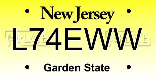 L74EWW New Jersey License Plate