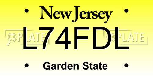 L74FDL New Jersey License Plate