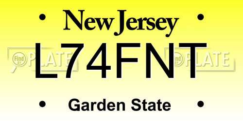 L74FNT New Jersey License Plate