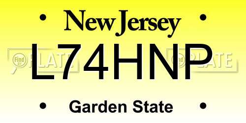 L74HNP New Jersey License Plate