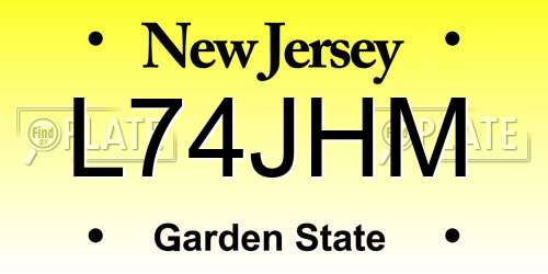 L74JHM New Jersey License Plate