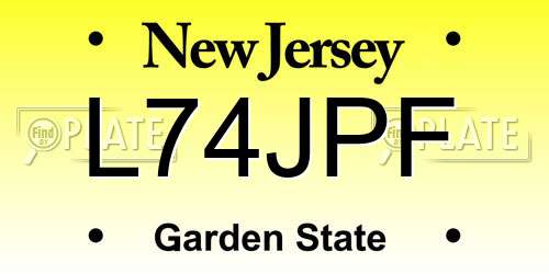 L74JPF New Jersey License Plate