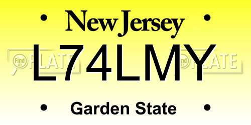 L74LMY New Jersey License Plate