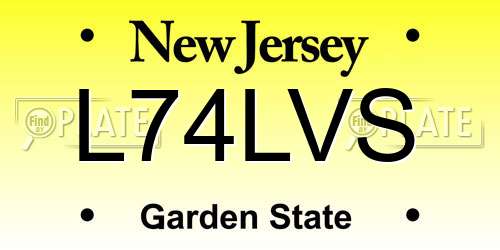 L74LVS New Jersey License Plate