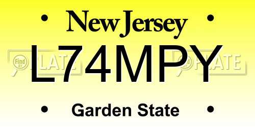 L74MPY New Jersey License Plate