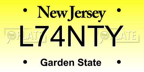 L74NTY New Jersey License Plate
