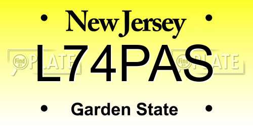 L74PAS New Jersey License Plate