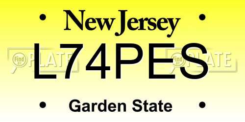 L74PES New Jersey License Plate