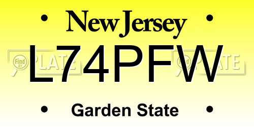 L74PFW New Jersey License Plate