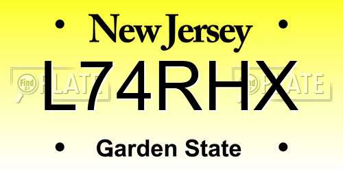 L74RHX New Jersey License Plate