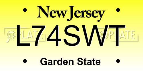 L74SWT New Jersey License Plate