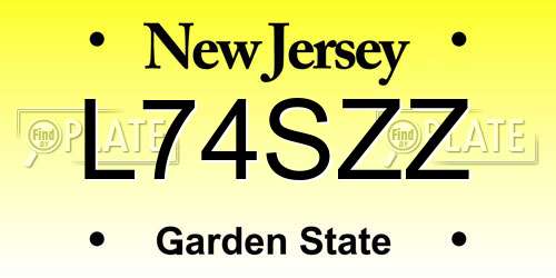 L74SZZ New Jersey License Plate