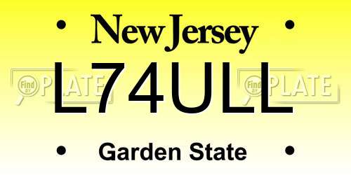 L74ULL New Jersey License Plate