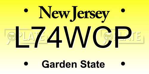L74WCP New Jersey License Plate