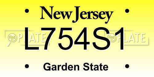 L754S1 New Jersey License Plate