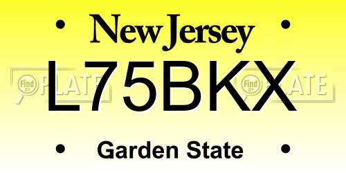 L75BKX New Jersey License Plate