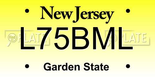 L75BML New Jersey License Plate