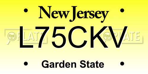 L75CKV New Jersey License Plate