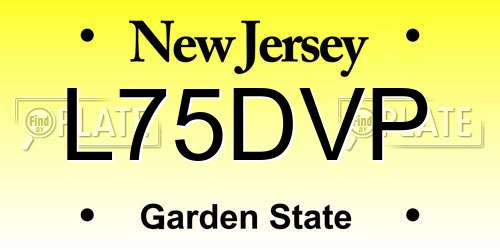L75DVP New Jersey License Plate