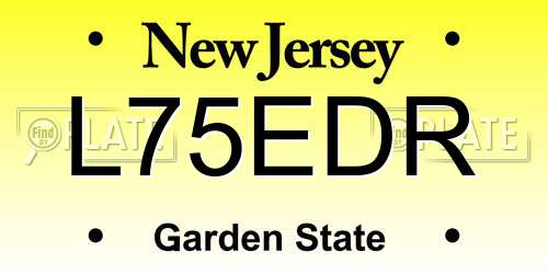 L75EDR New Jersey License Plate
