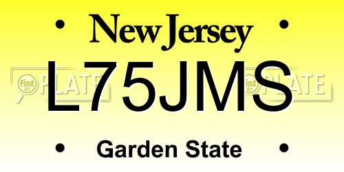 L75JMS New Jersey License Plate