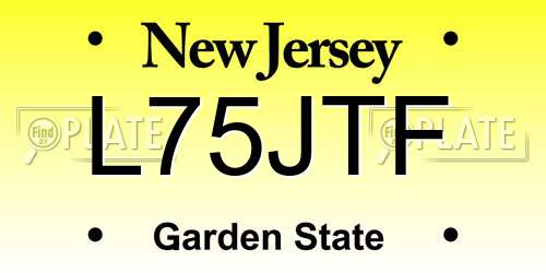 L75JTF New Jersey License Plate