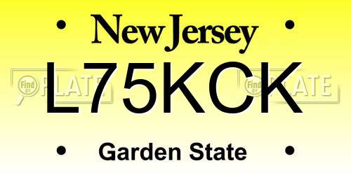L75KCK New Jersey License Plate