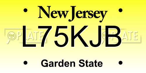 L75KJB New Jersey License Plate