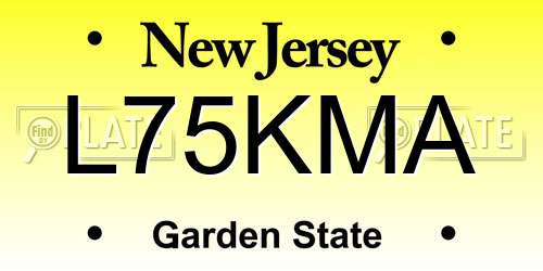 L75KMA New Jersey License Plate