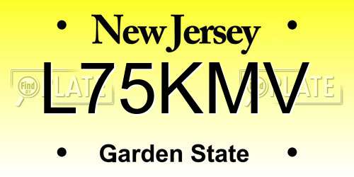 L75KMV New Jersey License Plate