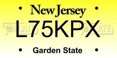 L75KPX New Jersey License Plate