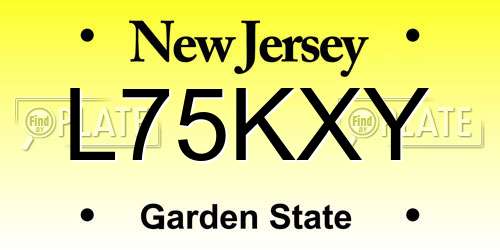 L75KXY New Jersey License Plate