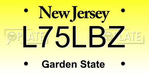 L75LBZ New Jersey License Plate