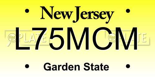 L75MCM New Jersey License Plate