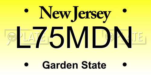 L75MDN New Jersey License Plate