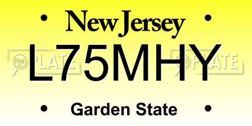 L75MHY New Jersey License Plate