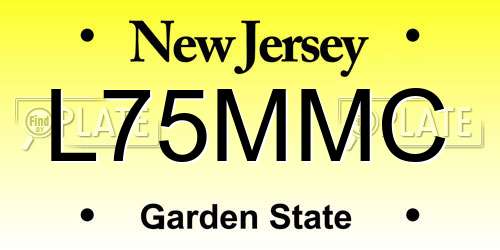 L75MMC New Jersey License Plate
